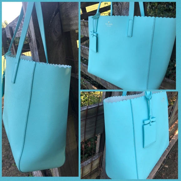 Kate Spade Scalloped Bag & Wallet Set Tiffany Blue - Picture 4 of 8